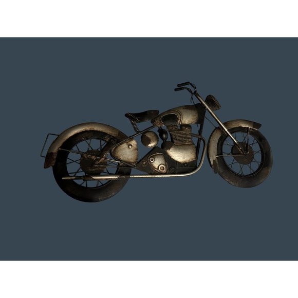 Rustic Motorcycle Metal Wall Decor Hanging Art Brushed - Picture 8 of 12